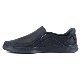 Olivier Férfi bőr bebújós cipő SLIP-ON 216GT sötétkék 1