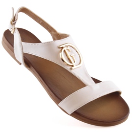 Potocki Női kényelmes lapos fehér szandál S.Barski Kv 5541-32 1