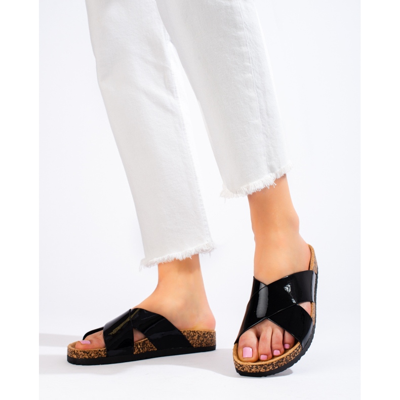 W. Potocki Női fekete parafa szandál Shelovet 1