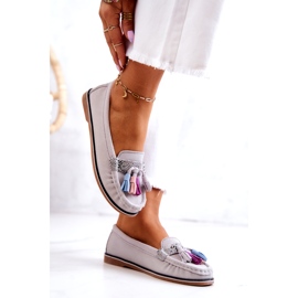 Evento Női velúr cipők rojtokkal Szürke Laressa 1