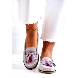 Evento Női velúr cipők rojtokkal Szürke Laressa 2