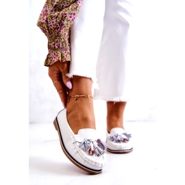 Evento Női bőrcipők rojtokkal Fehér Laressa 1