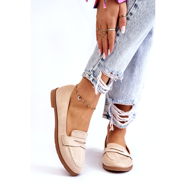 PS1 Kényelmes velúr női naplopók bézs Lucca 1