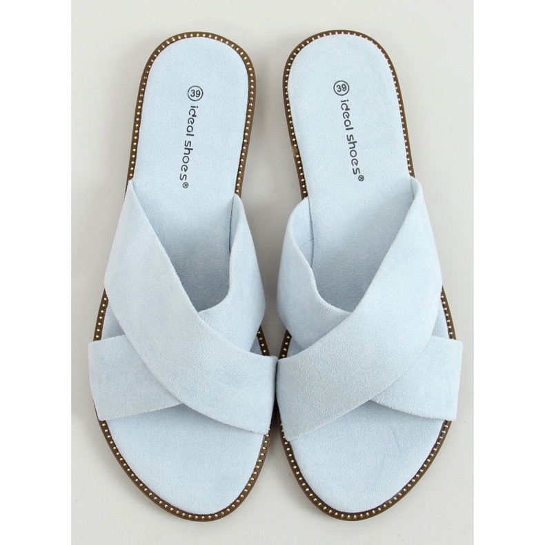 BM Alyson LT.BLUE női keresztpántos csúszkák kék 1