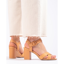 Encor Camel Sandals On A Bar barna sárga 1