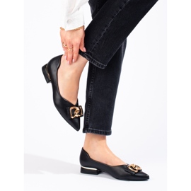 Női Vinceza fekete lapos sarkú pumpák barna 1