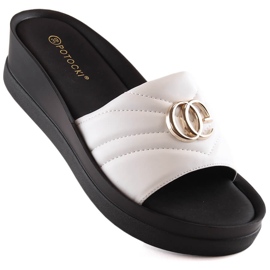 Női fehér ékpapucs Potocki YQ21001 1