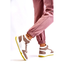 High Női sportcipők, tornacipők, fehér és bézs 4