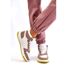 High Női sportcipők, tornacipők, fehér és bézs 3