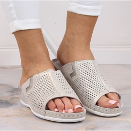 S.Barski Női bőr papucs ezüst éken S. Barski 1