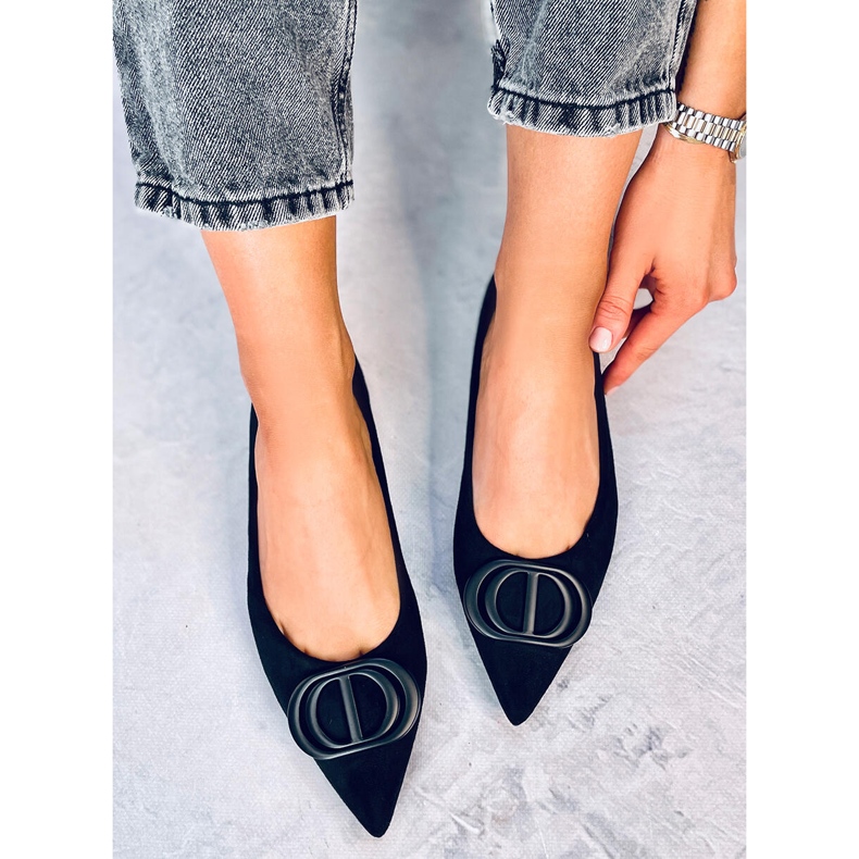 Arte Black balerinák mandulás lábujjakkal fekete 1