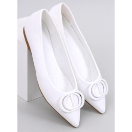 Falana fehér mandula lábujj balett lapos 1