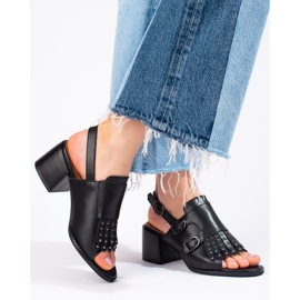 Bőr szandál fúvókákkal LA.FI fekete 1 Bőr szandál fúvókákkal LA.FI fekete 1