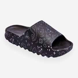 Divatos női papucs masszív platformon, fekete Lorette 1 Divatos női papucs masszív platformon, fekete Lorette 1