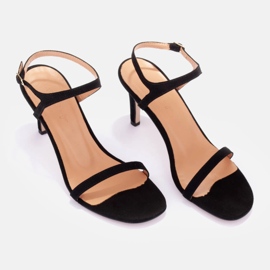 Marco Shoes Magas sarkú szandál fekete 1