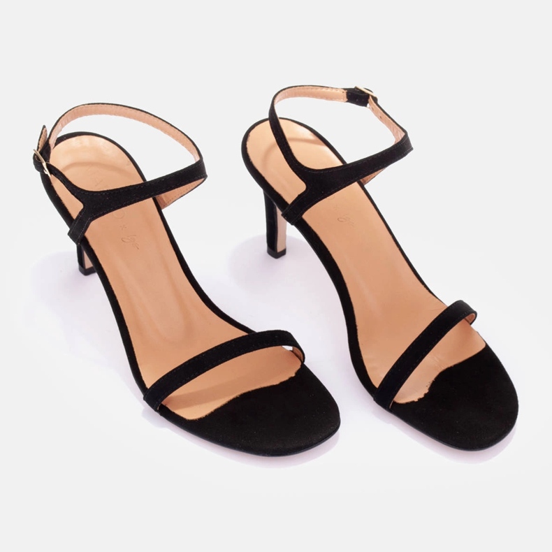 Marco Shoes Magas sarkú szandál fekete 1