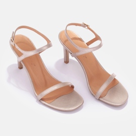 Marco Shoes Magas sarkú szandál aranysárga 1