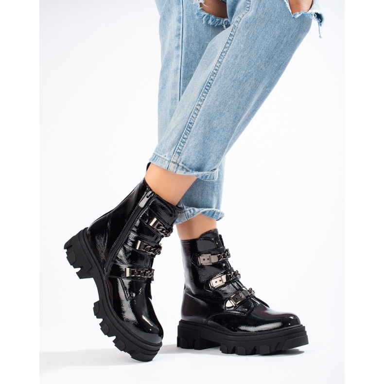 Klasszikus alacsony női Shelovet csizma ökológiai velúrból fekete 1