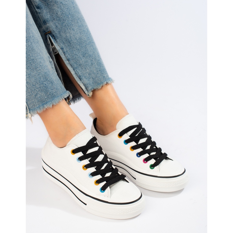 Női tornacipő a Shelovet platformon fehér 1