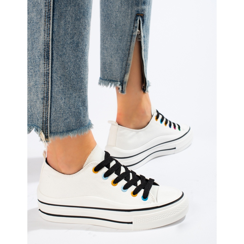 Női tornacipő a Shelovet platformon fehér 2