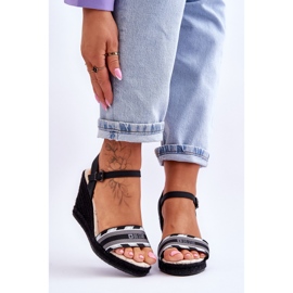 Női kényelmes ékszandál Big Star LL274877 fekete 1