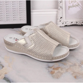 S.Barski Női bőr papucs arany éken S. Barski aranysárga 1