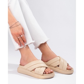 Papucs az LA.FI platformon bézs 1 Papucs az LA.FI platformon bézs 1