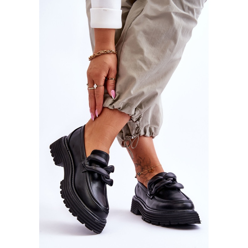 Bőr mokaszin cipők Big Star LL274580 fekete 2