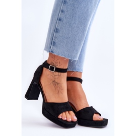 Velúr Classic Platform Sandals Fekete Classy 1