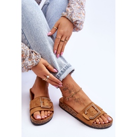 Női teve Festil Velúr Platform papucs barna 1