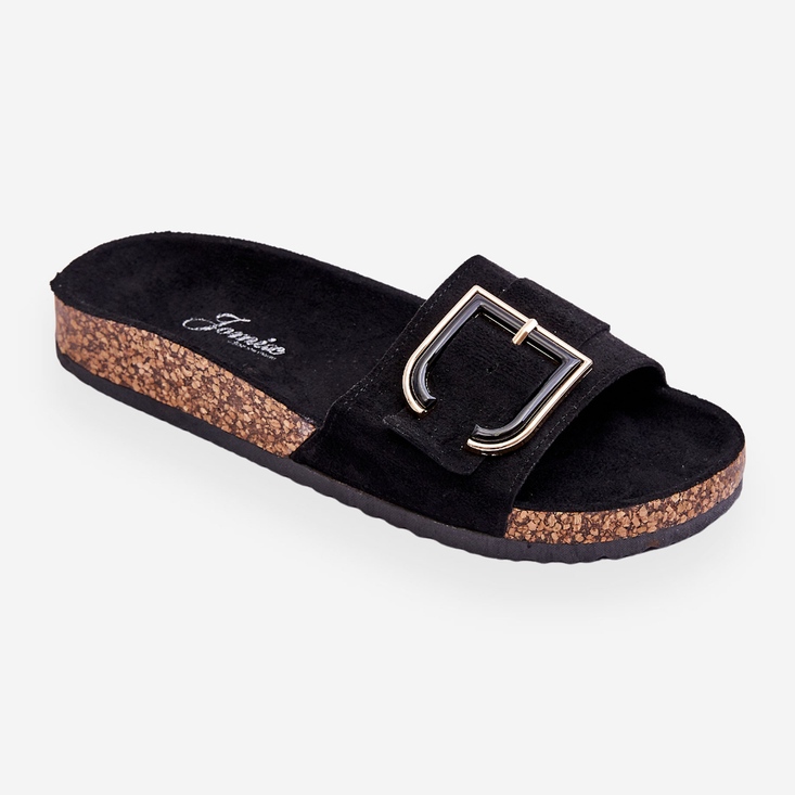 Női Velúr Platform papucs Fekete Festil 2