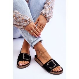 Női Velúr Platform papucs Fekete Festil 1