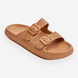 Női világos hab papucs Barna Cleve 2