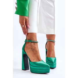 Divatos Pumpák Sarkon Zöld Santoro 1