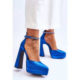 Divatos Pumpák Sarkú Kék Santoro 2 Divatos Pumpák Sarkú Kék Santoro 2