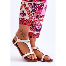 Lapos szandál díszítéssel S.Barski KV-5541-45 Ezüst 1