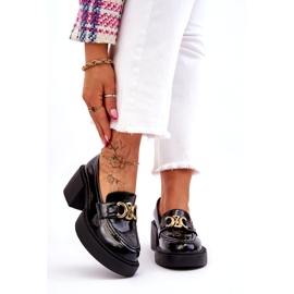 S.Barski Divatos pumpák masszív sarkú fekete Imani 2