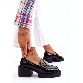 S.Barski Divatos pumpák masszív sarkú fekete Imani 3