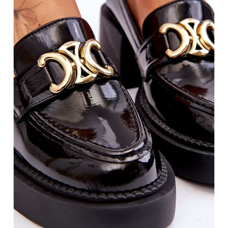 S.Barski Divatos pumpák masszív sarkú fekete Imani 4