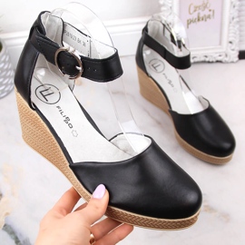 Női fekete bőr ékszandál Filippo DS3519 1