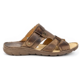 ŁUKPOL Férfi papucs 866 barna 1