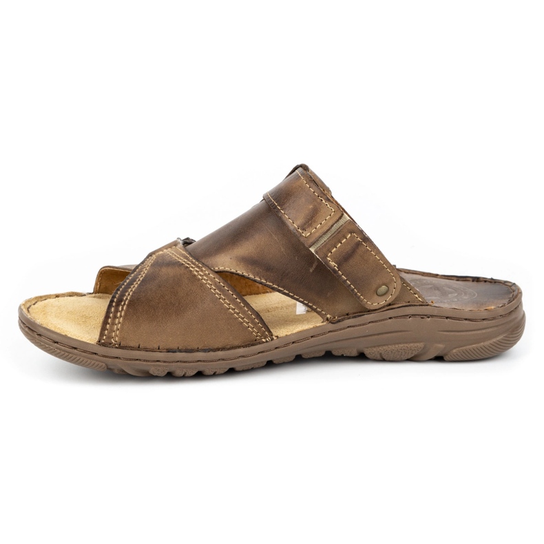 ŁUKPOL Férfi papucs 866 barna 2