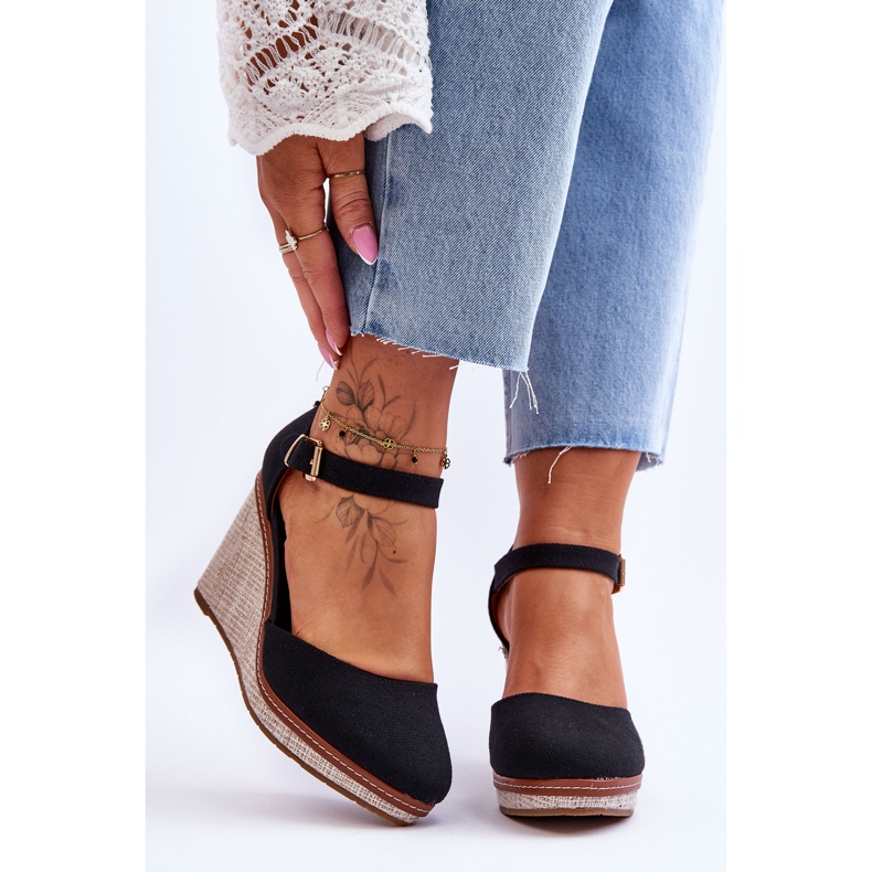 PS1 Női klasszikus ékszandál fekete Malani 1