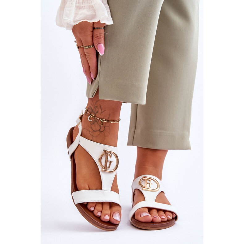 Bőr lapos szandál S.Barski KV-5541-32 Fehér 1