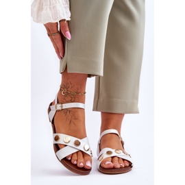 Lapos szandál S.Barski KV-5541-35 fehér és ezüst 1