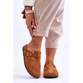 Camel Vellma Suede Parafa Platform papucs barna 1