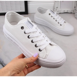 Női tornacipő fehér Big Star LL274A177 platformon 2