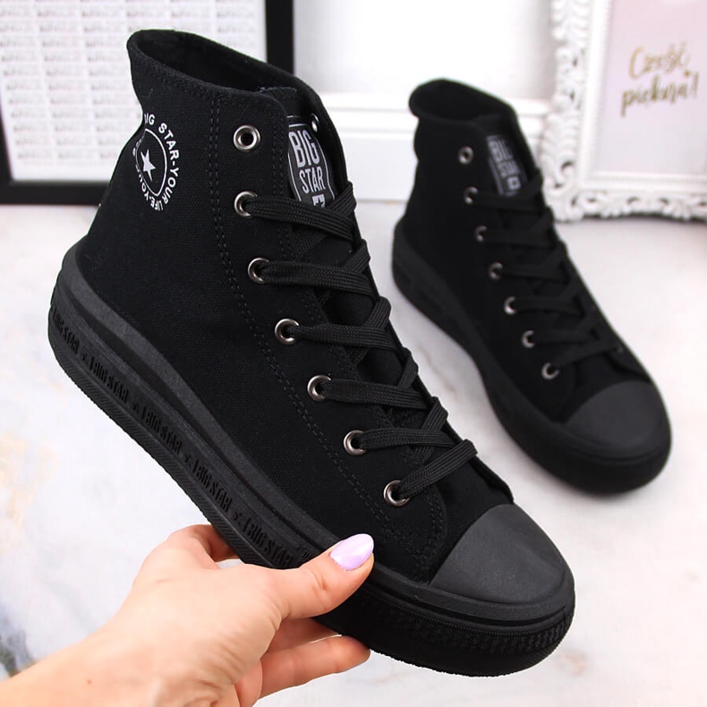 Női bokacsizma a platformon fekete Big Star LL274A182 1