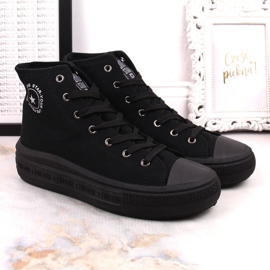 Női bokacsizma a platformon fekete Big Star LL274A182 2