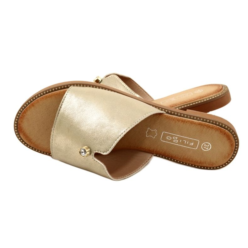 Divatos női papucs Filippo DK4625/23 GO Gold aranysárga 4